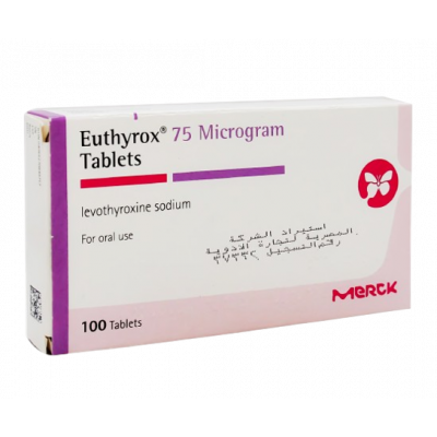 EUTHYROX 75 MCG ( LEVOTHYROXINE SODIUM ) FOR ORAL USE 100 TABLETS
